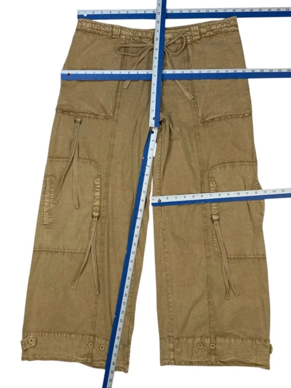 Free People One Step Ahead Parachute Pant XS Neutral Wide Leg Cargo OVERSIZED